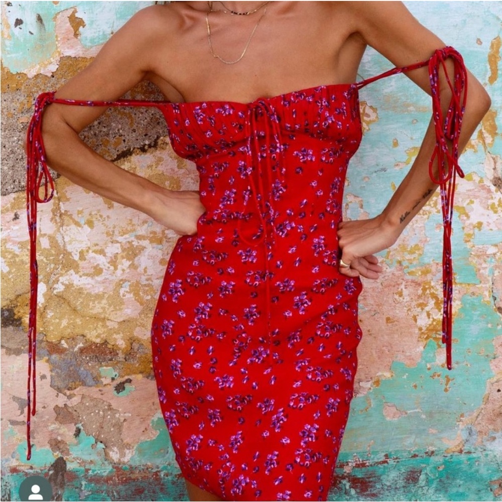 Rat and Boa red mini dress Medium - Picture 4 of 7